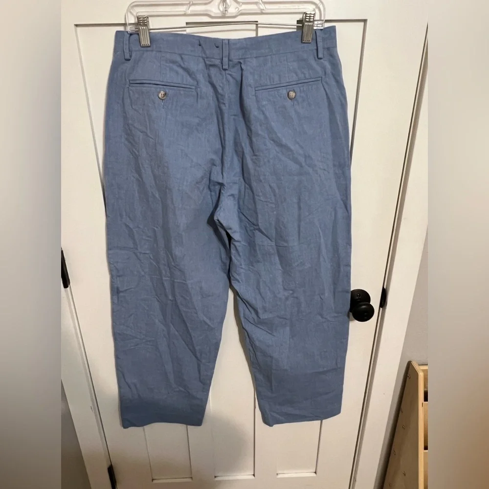 J. Crew Pants Mens Slacks Chinos 34x30 Blue Flat Front Cotton